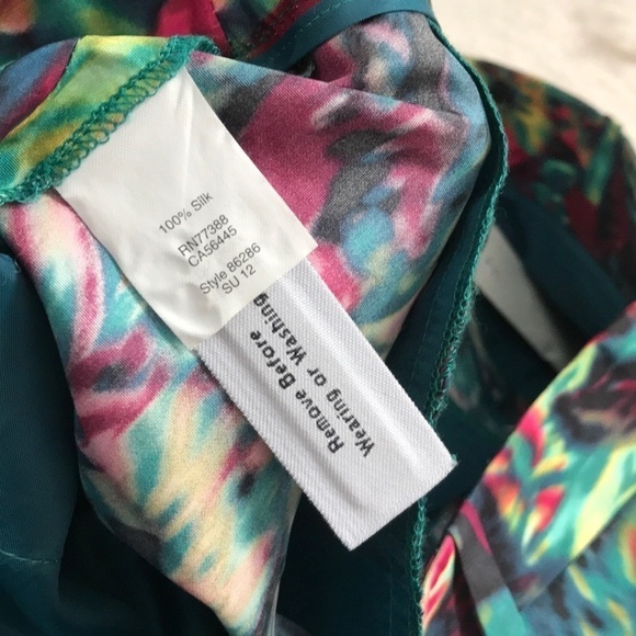 NWT J.Crew Collection Watercolor 100% Silk Shorts green sz 6 - Picture 9 of 9